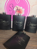 Laser engraved hip flask-black