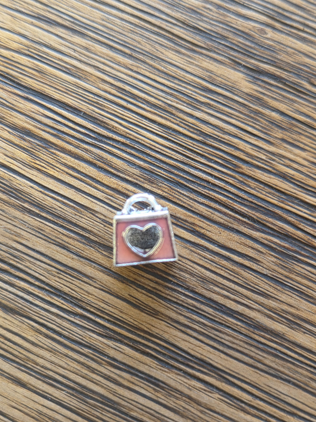 Pink heart bag charm