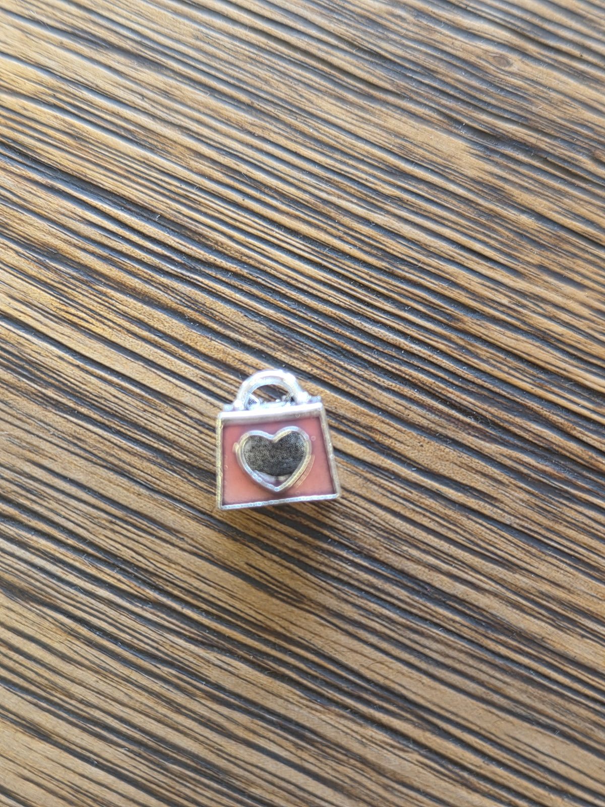 Pink heart bag charm