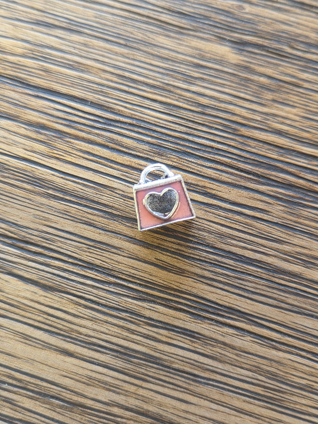 Pink heart bag charm