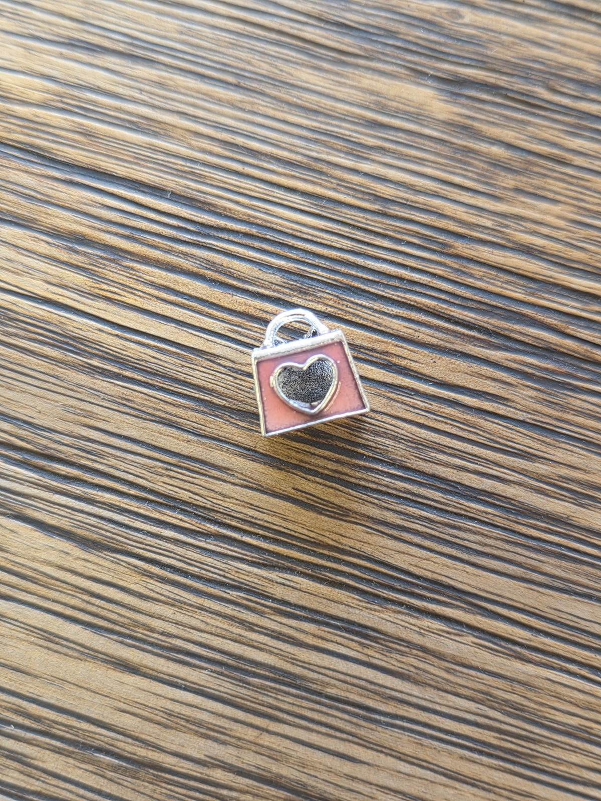 Pink heart bag charm
