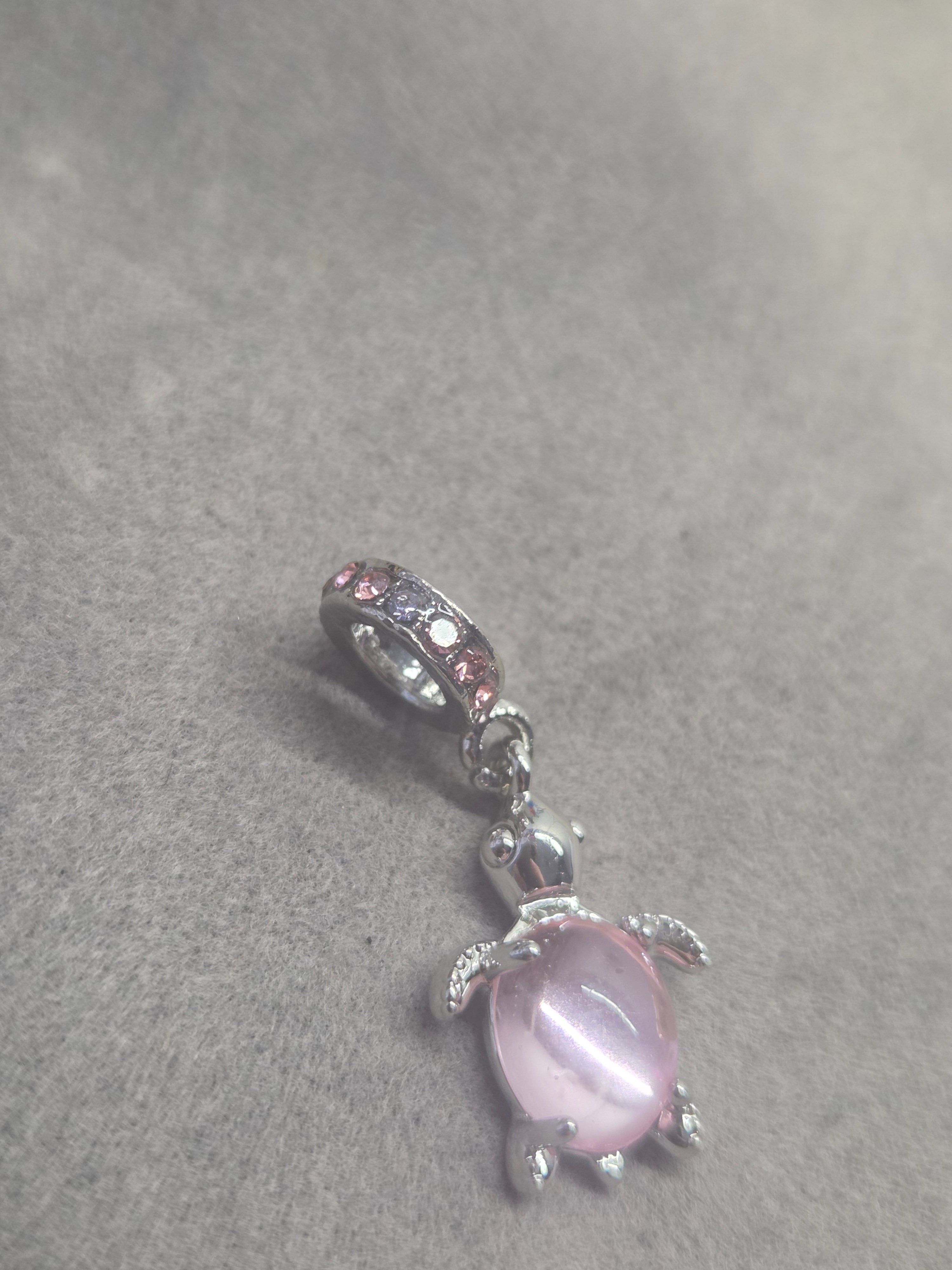 Pink turtle charm