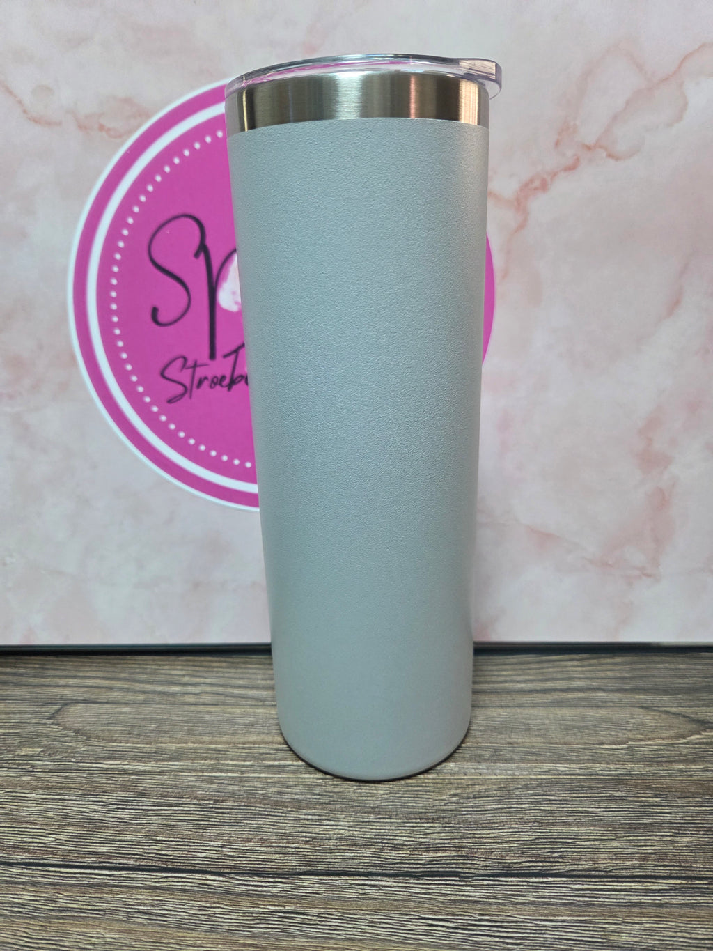 Laser engraved skinny 20 oz tumbler