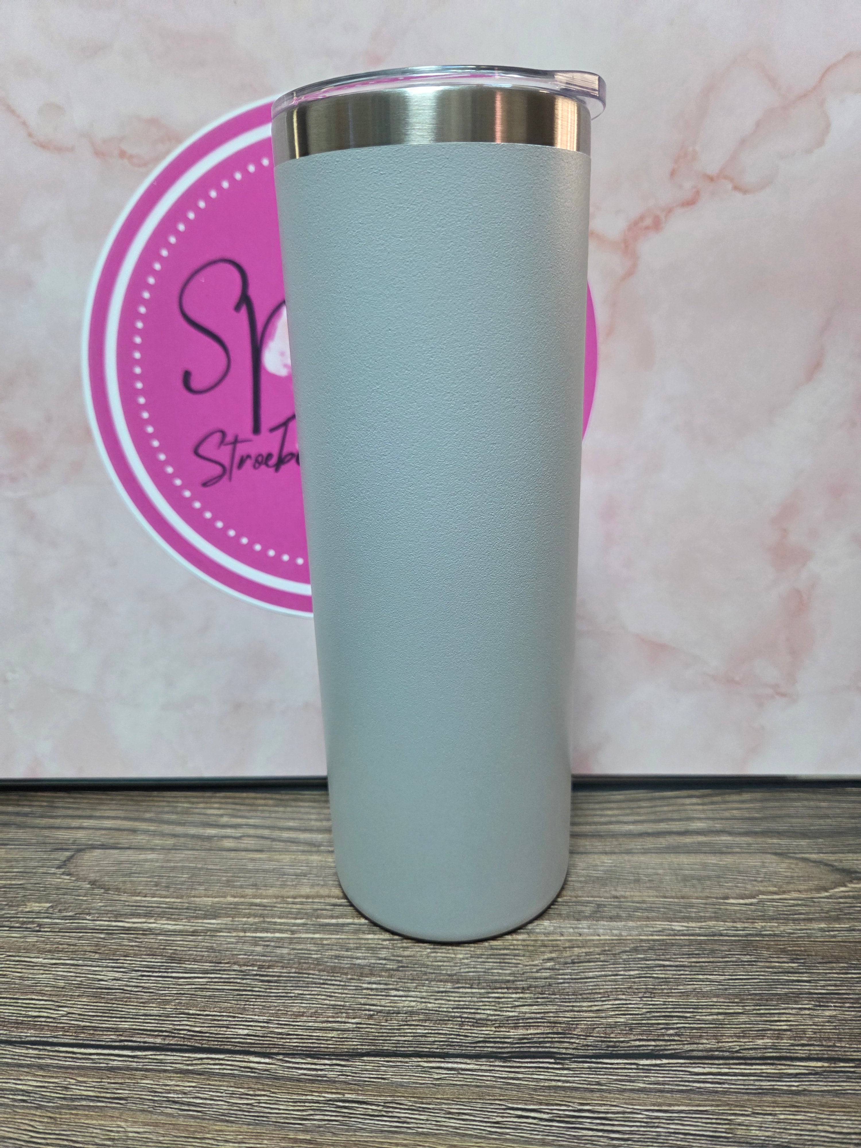 Laser engraved skinny 20 oz tumbler