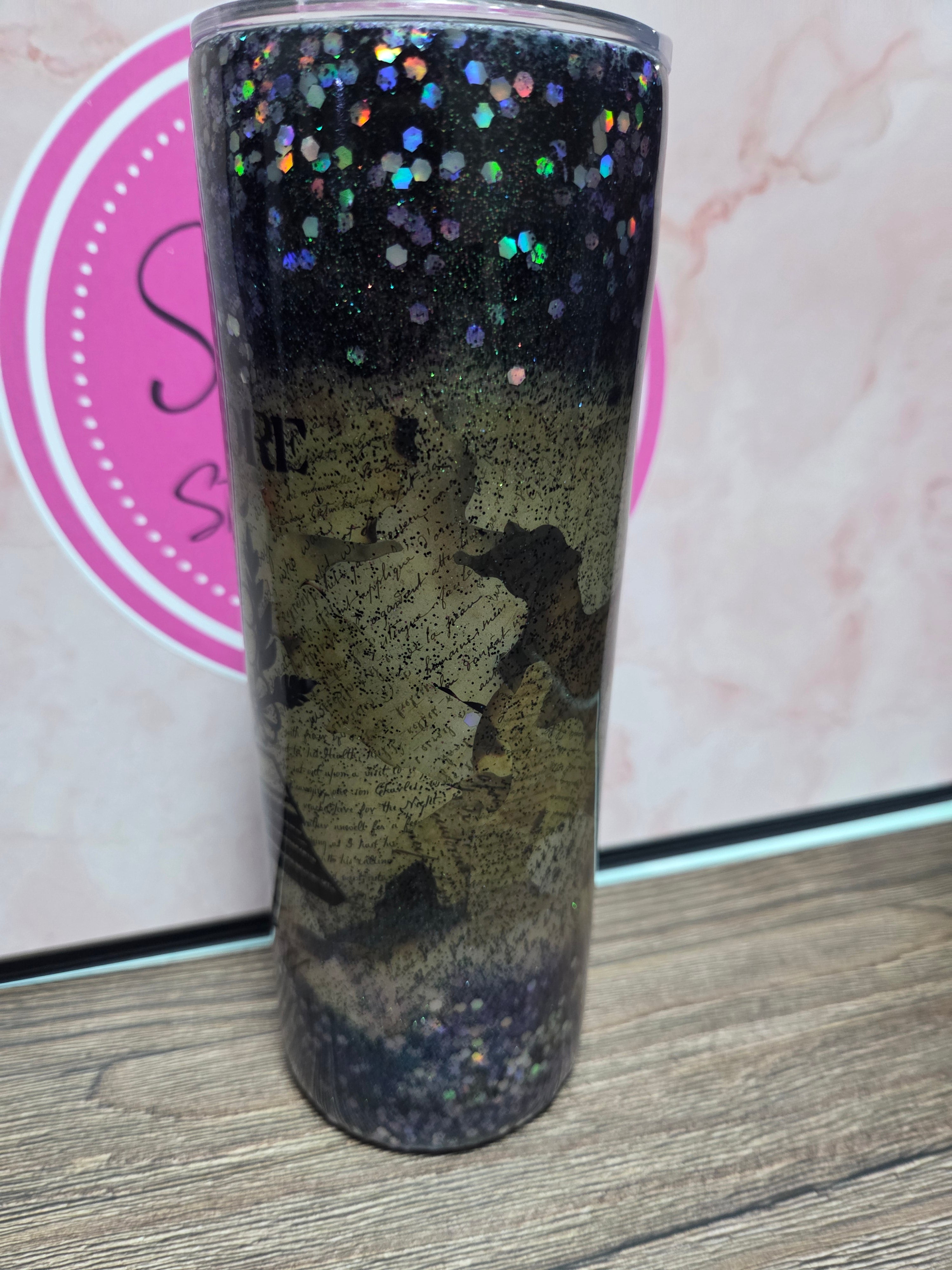 Glitter resin tumbler