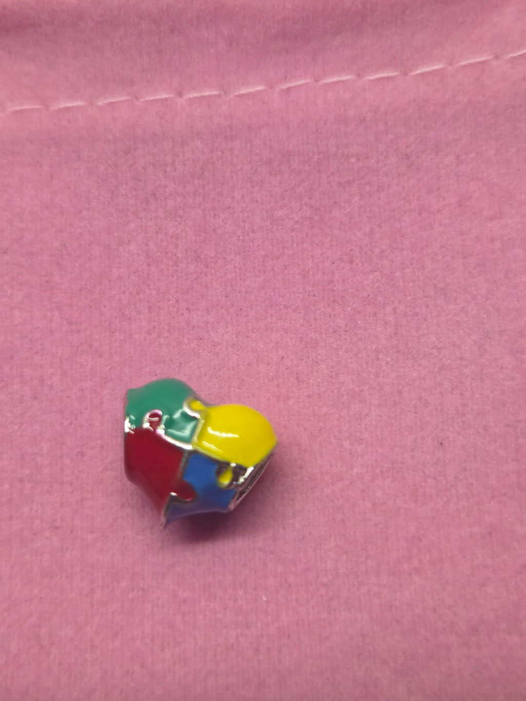 Puzzle heart charm