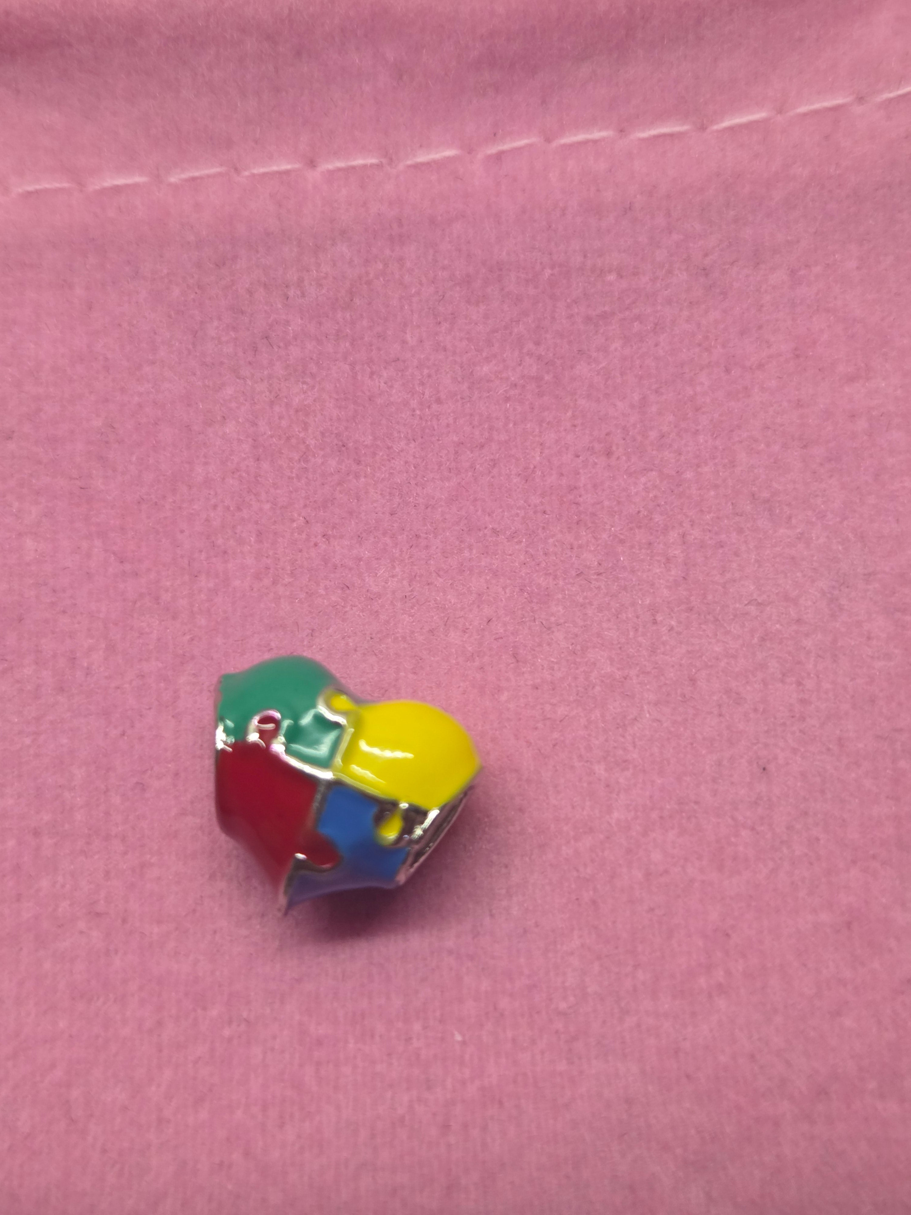 Puzzle heart charm
