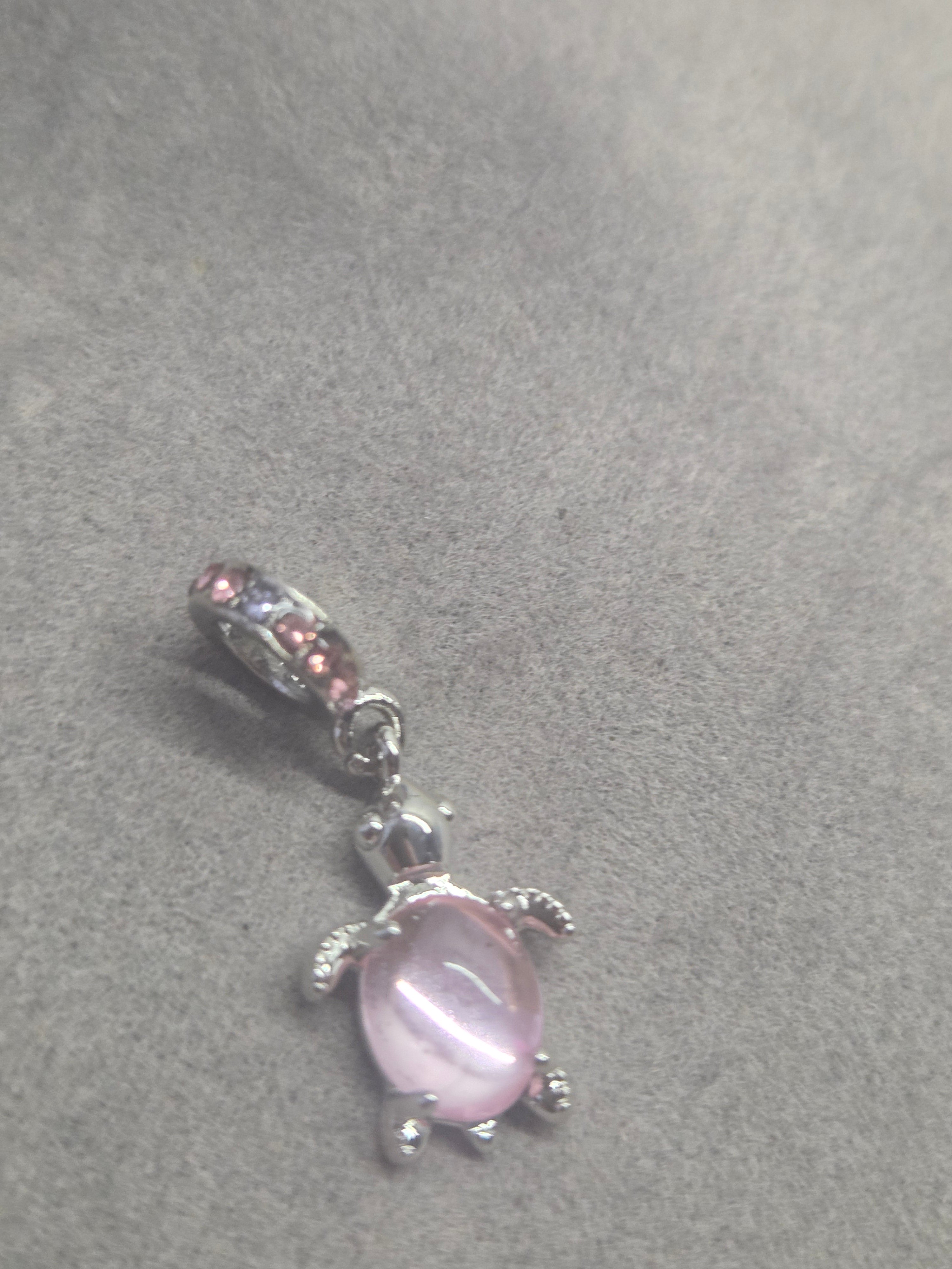 Pink turtle charm