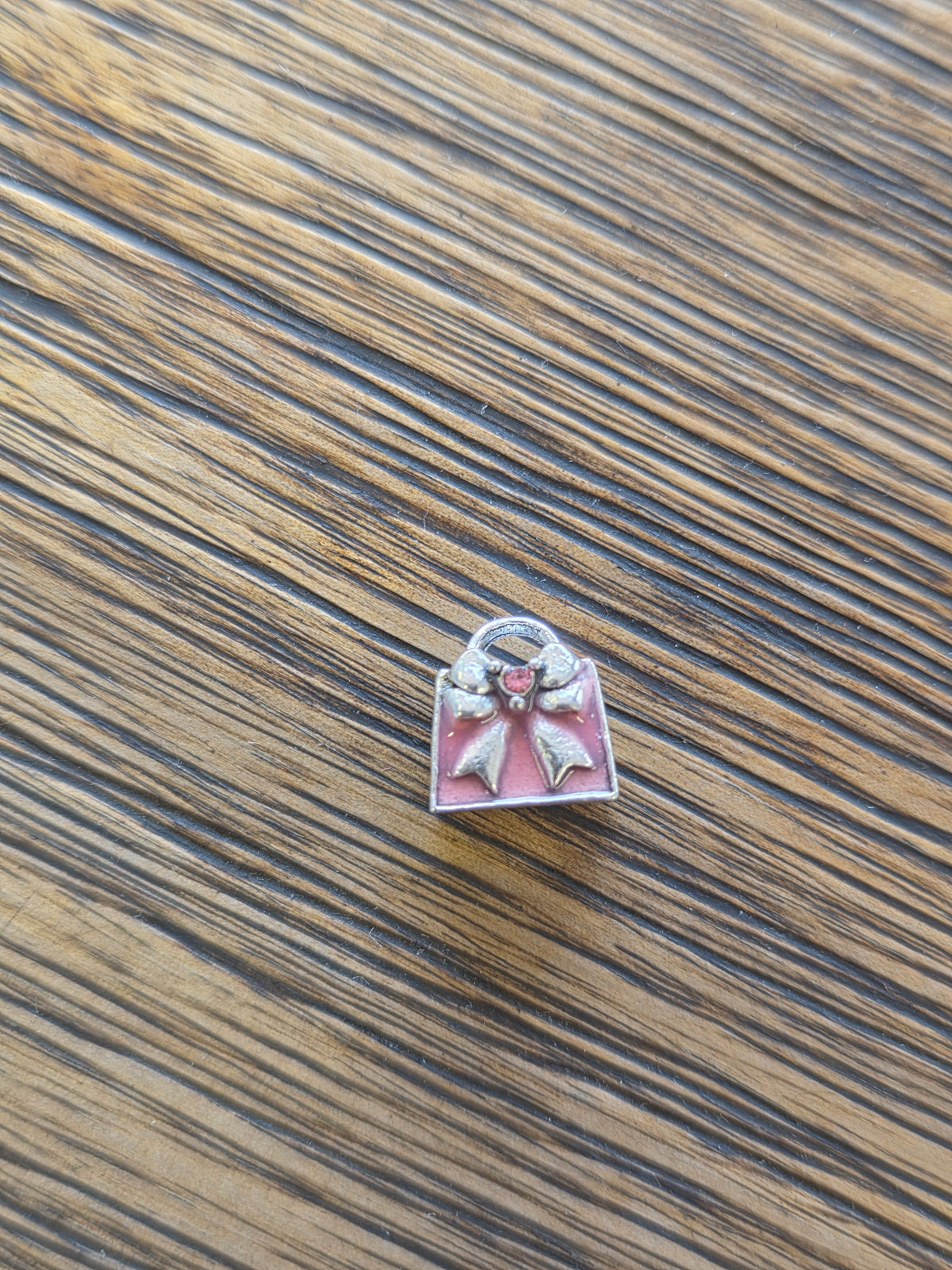 Pink heart bag charm