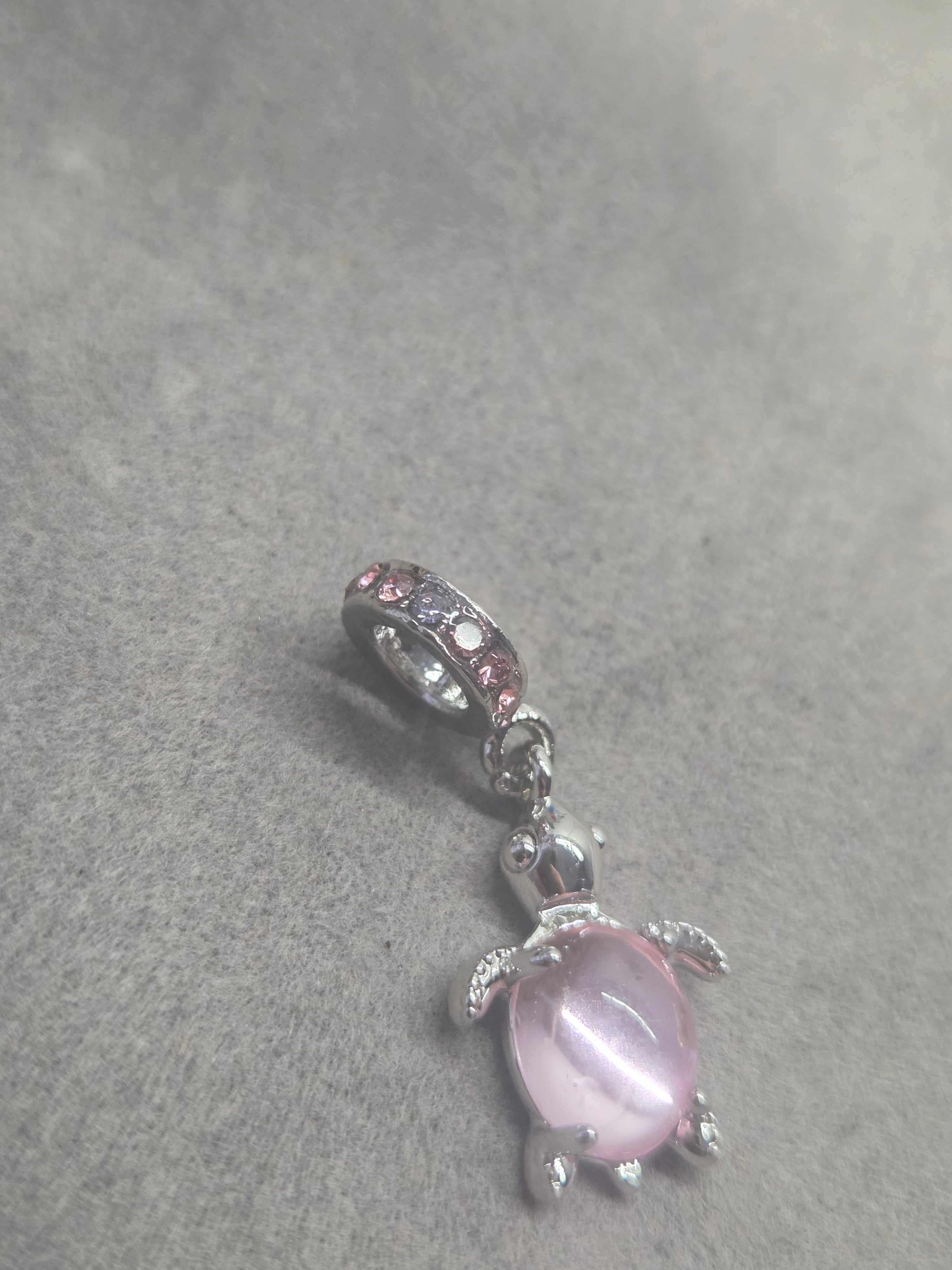 Pink turtle charm