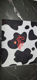 Hello cow print mouse pad