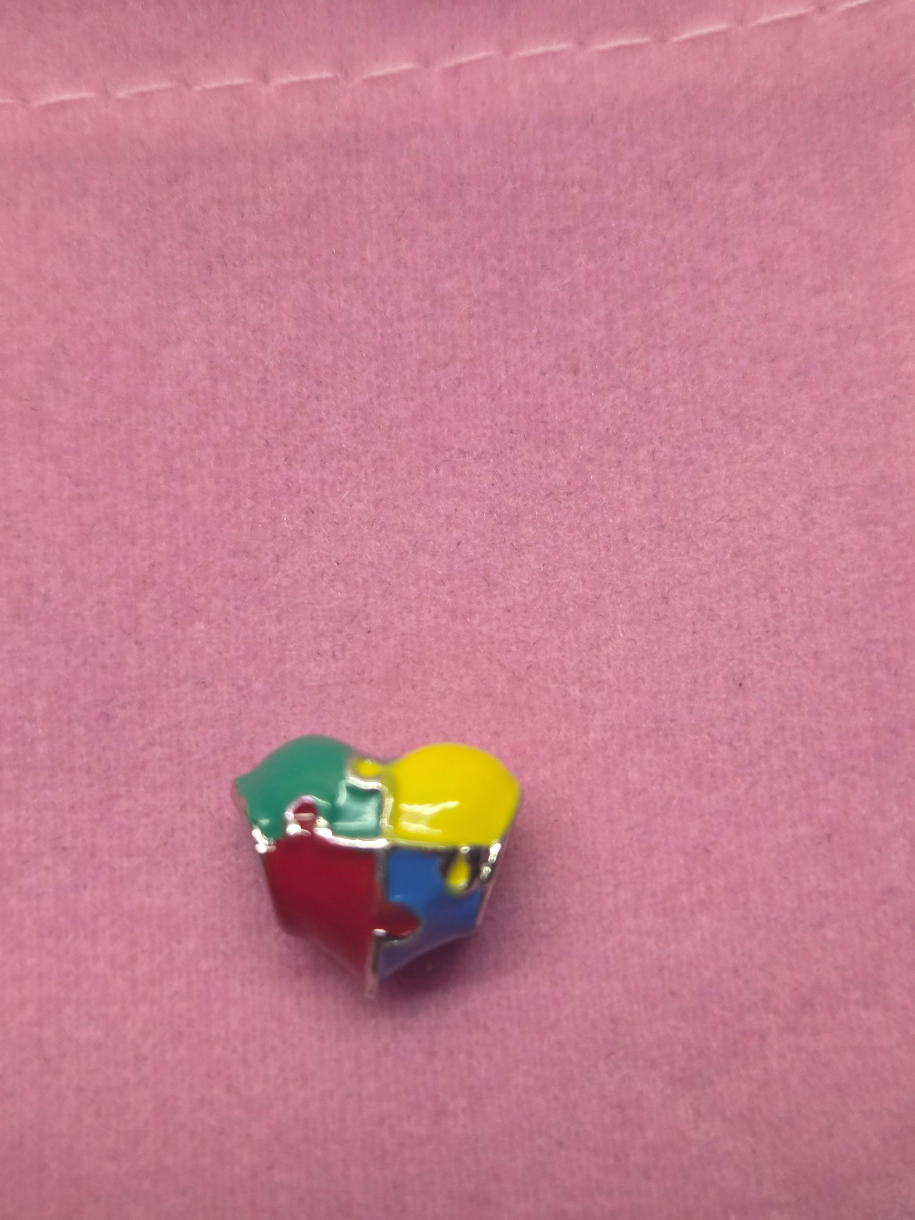 Puzzle heart charm