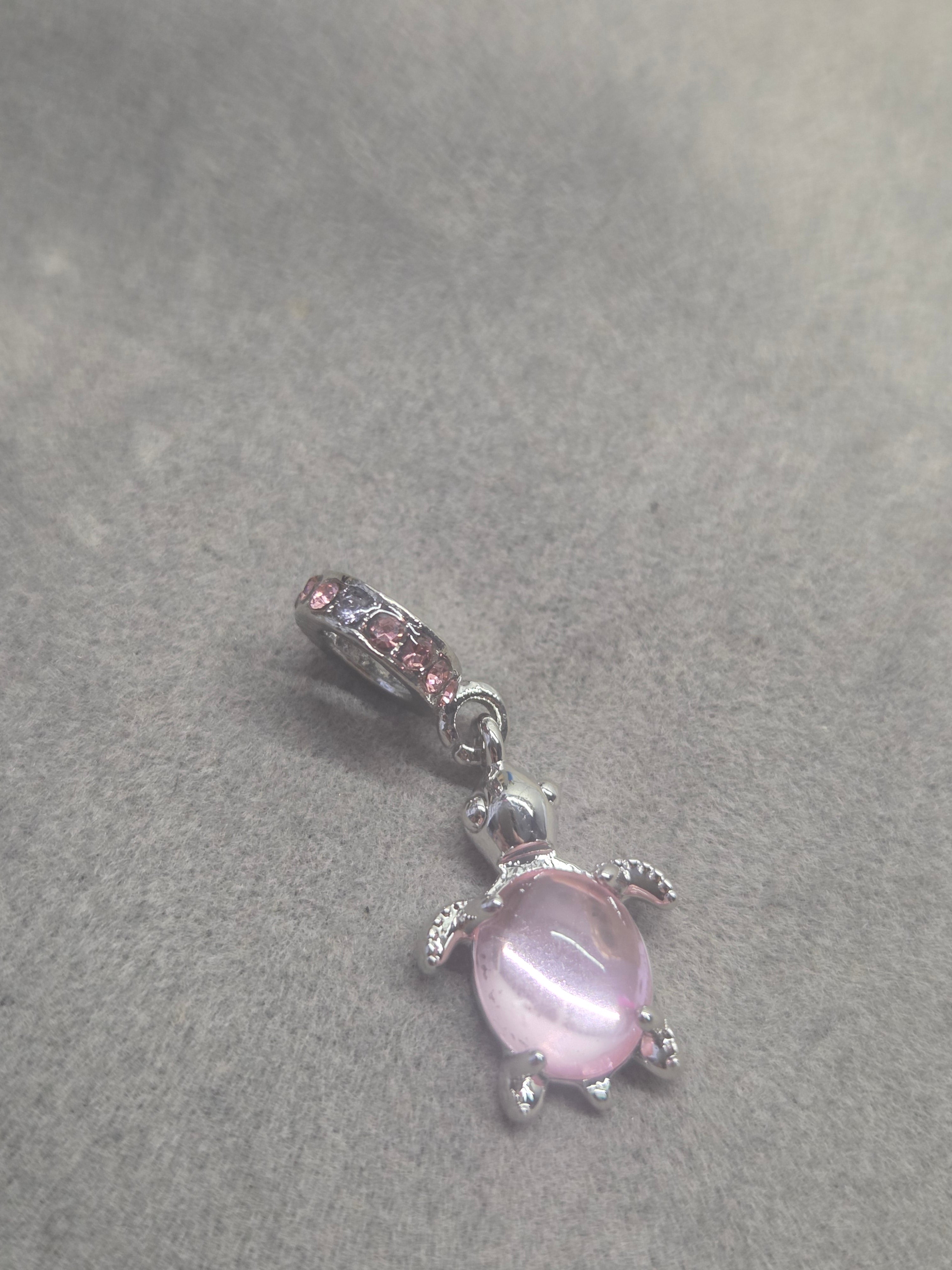 Pink turtle charm